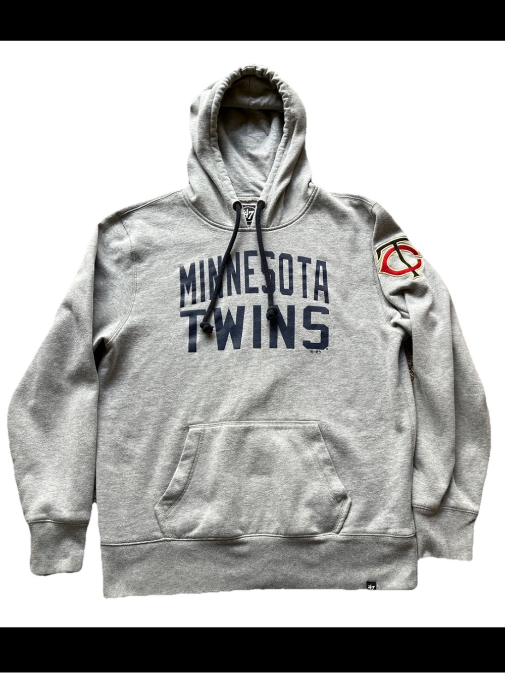 '47 Minnesota Twins Gray Graphic Hooded Sweatshirt sleeve patch unisex large